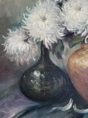 Pieter Johannes Tol - Bloemstilleven van Chrysanten in een pot. kopen? Bied vanaf 125!