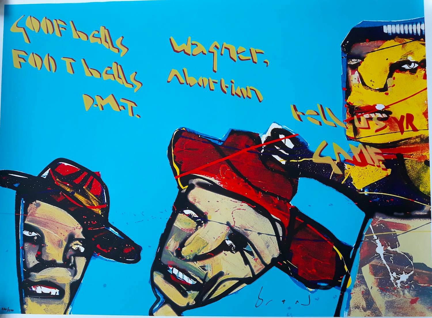 Herman Brood - Kleurenzeefdruk GOOFBALLS Handgesign. ZEER GROOT kopen? Bied vanaf 469!