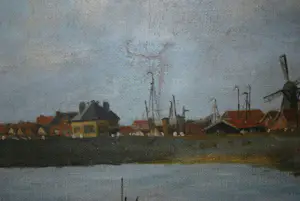 Elbert Hooijberg - Havengezicht (mogelijk Texel) - olieverf op doek kopen? Bied vanaf 125!