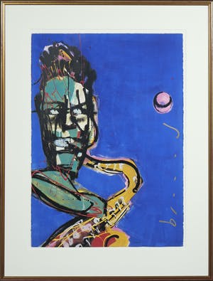 Herman Brood - Zeefdruk, De saxonist - Ingelijst (Groot) kopen? Bied vanaf 300!
