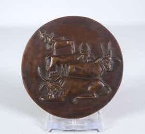 Brons (Onbekend) - Bronzen penning, Afrikaanse koeien verkocht voor € 10!