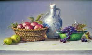 Thomas Heesakkers - Stilleven met kan en fruit verkocht voor € 220!