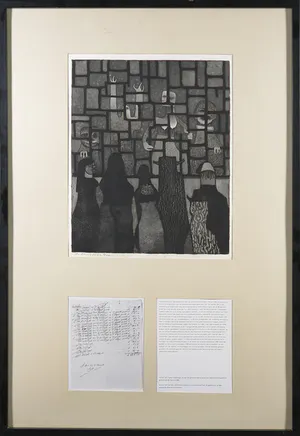 Harry van Kruiningen - Ets, Gekken kijken als kermisattractie - Ingelijst kopen? Bied vanaf 100!