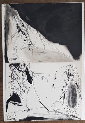 Jacqueline de Jong - Twee handgesigneerde tekeningen kopen? Bied vanaf 350!