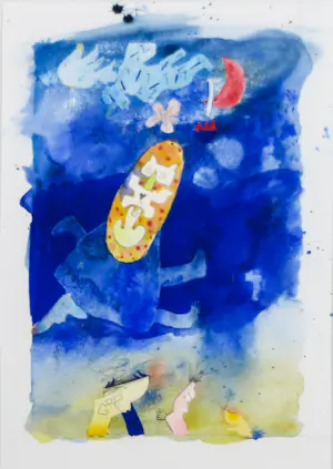 Michel van Overbeeke - Aquarel op papier, Zonder titel - Ingelijst kaufen? Bieten Sie von 150!