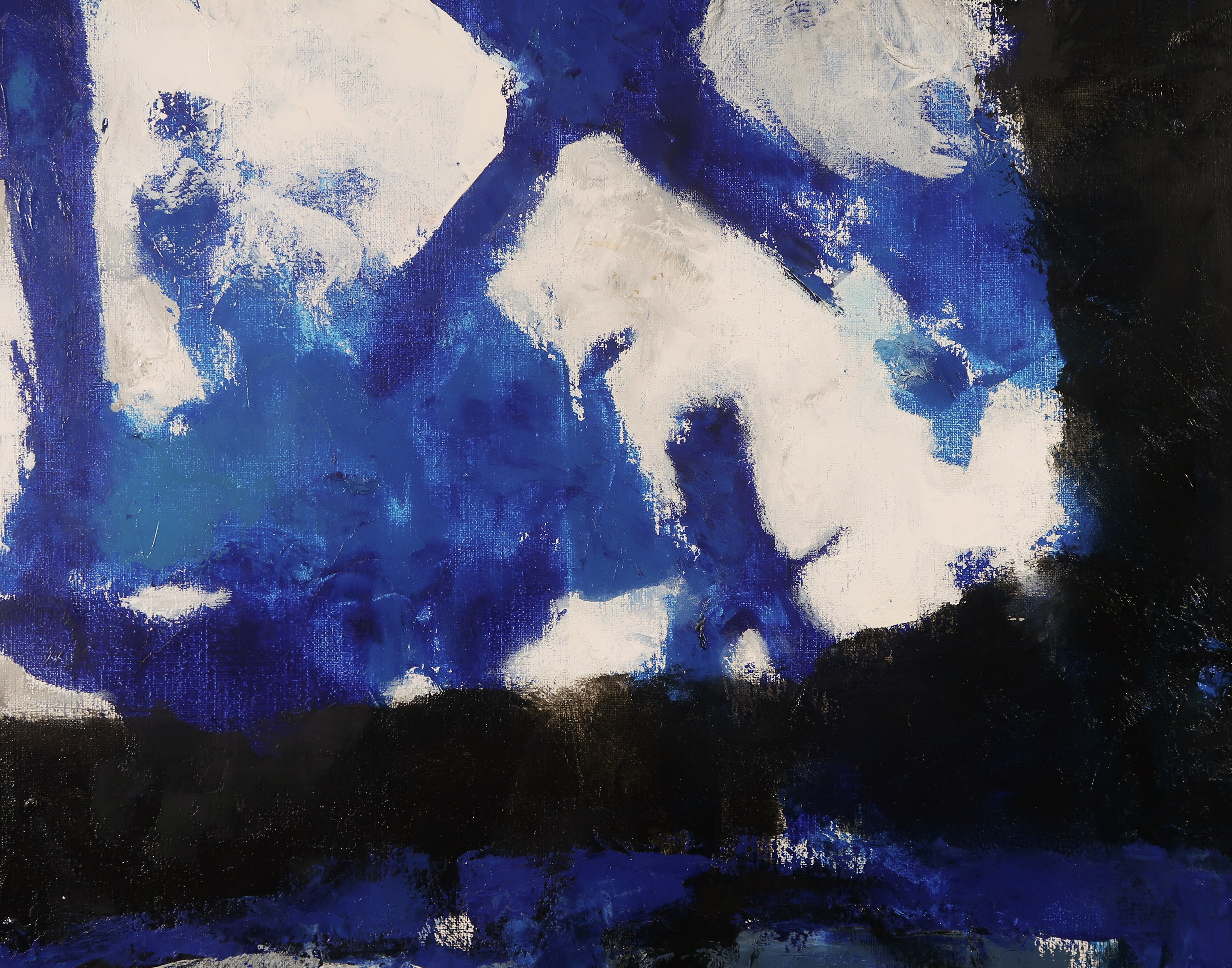 Nico Molenkamp - Olieverf op doek, Masker en schild - Ingelijst (Zeer groot) kopen? Bied vanaf 1500!