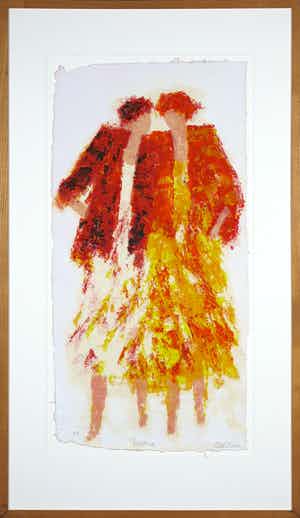 Wil Willemsen - Zeefdruk, Walking - Ingelijst (Groot) verkocht voor € 40!