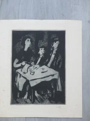 Theo van der Horst - In het koffiehuis - Ets kopen? Bied vanaf 35!