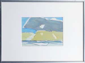 Paul Overhaus - Gouache op papier, Zeegezicht - Ingelijst verkocht voor € 35!