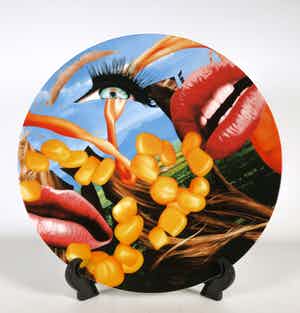 Jeff Koons - Gelimiteerd porseleinen bord - Lips - Uitgevoerd door Bernardaud verkocht voor € 1!