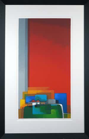 Maria Megens - Zeefdruk, Zonder titel - Ingelijst verkocht voor € 100!