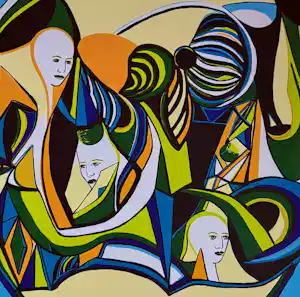 Maartje Wijngaarden - “Faces”. Handgesigneerd en genummerde zeefdruk. kaufen? Bieten Sie von 35!