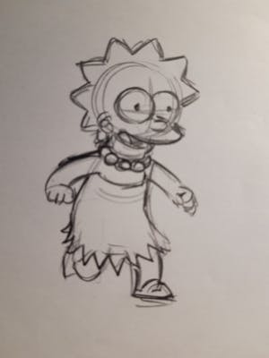 Matt Groening - originele productie tekening, The Simpson, Lisa, ingelijst kopen? Bied vanaf 1!
