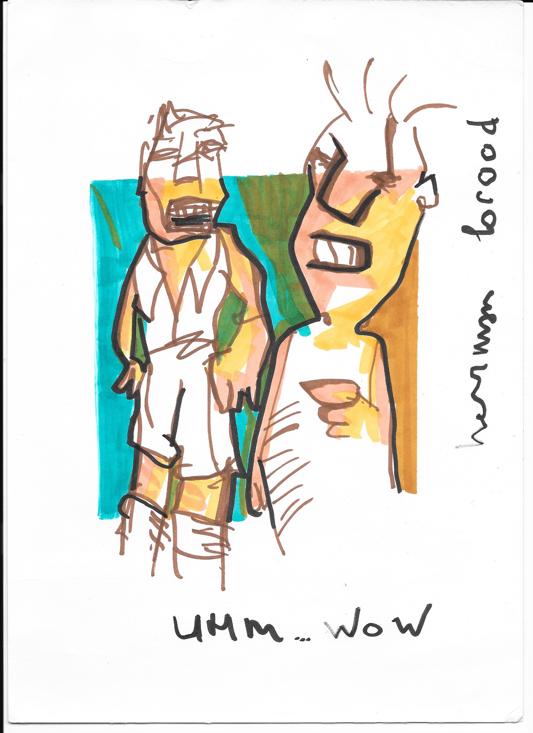 Herman Brood - originele stift tekening gesigneerd verkocht voor € 200!