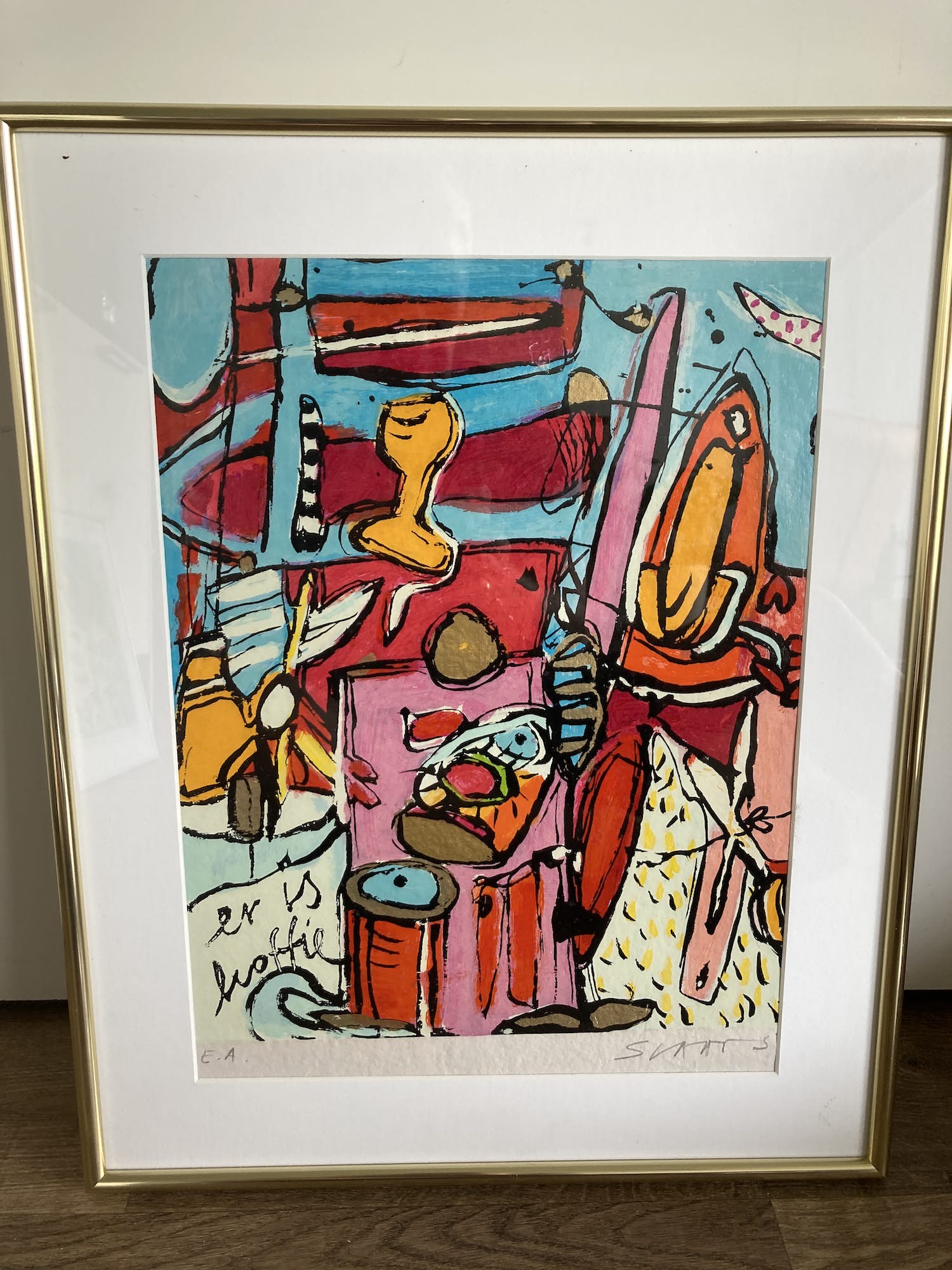 Miriam Slaats - Kleurenzeefdruk ‘ Er is koffie ‘ verkocht voor € 70!