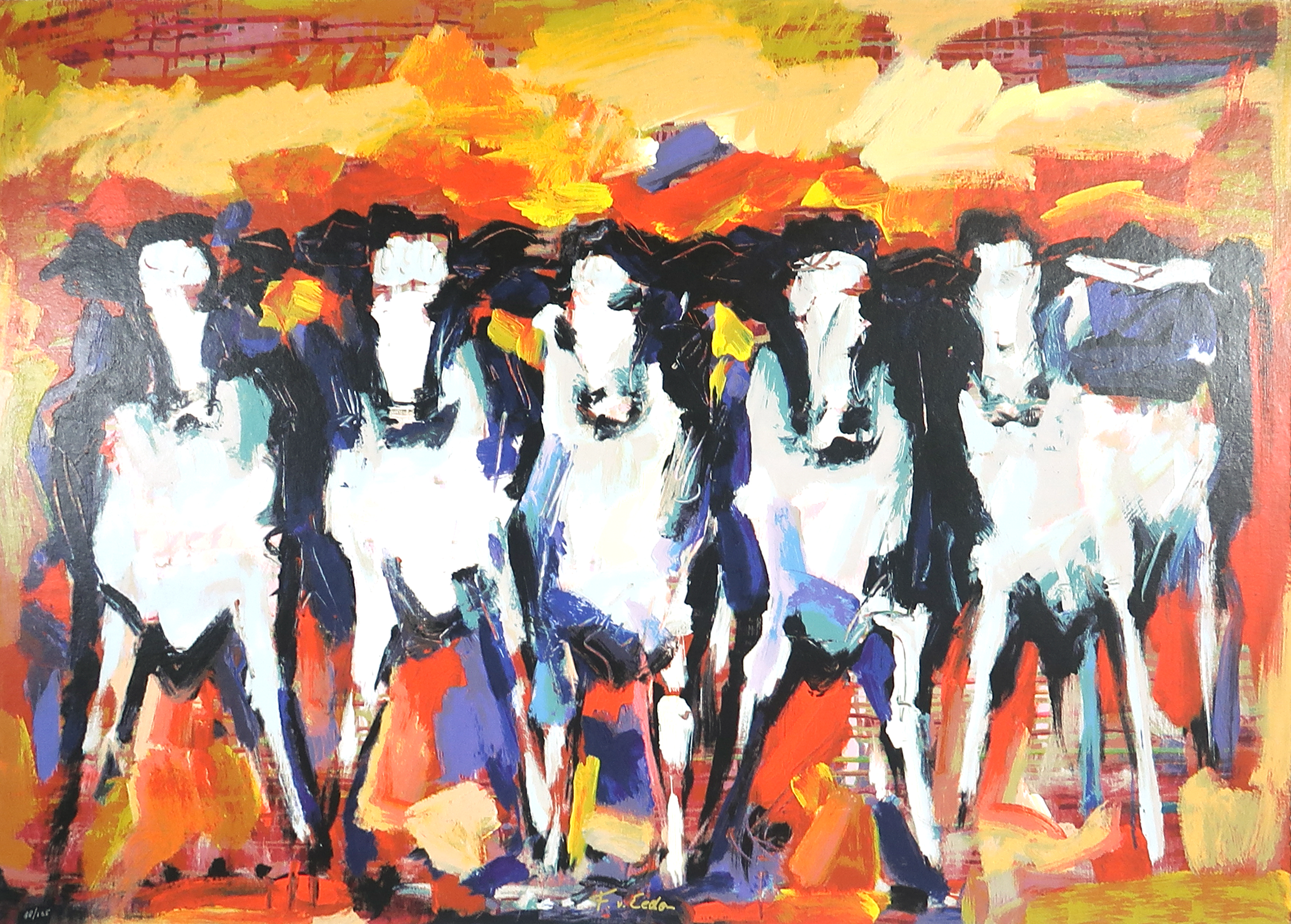 Frits van Eeden - Zeefdruk, Koeien (Groot) verkocht voor € 50!