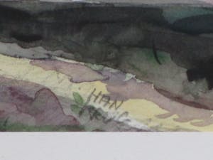 Han Krug - Verbrande heide Hilversum - Aquarel kopen? Bied vanaf 30!
