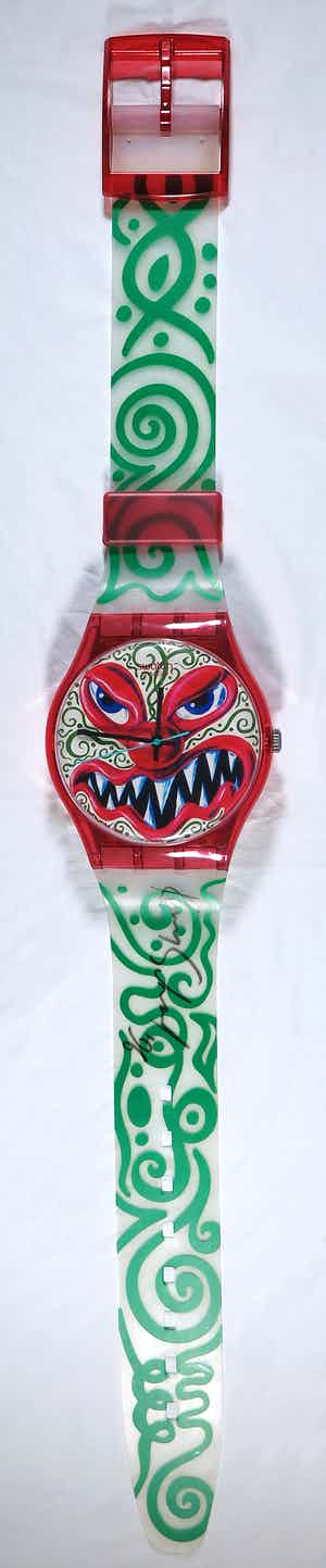 Kenny Scharf - Swatch - MONSTER Time en hand gesigneerd (Groot!) verkocht voor € 600!