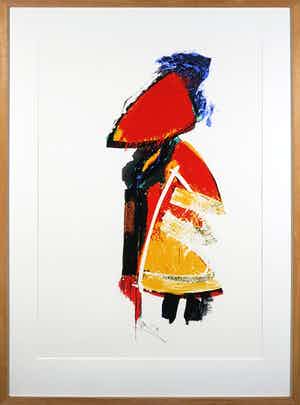 Arty Grimm - Zeefdruk, Zonder titel - Ingelijst verkocht voor € 50!