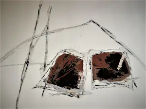 Arty Grimm - Grote & unieke A(rtist) P(roof) zeefdruk "Winter" - mooi ingelijst kopen? Bied vanaf 37!