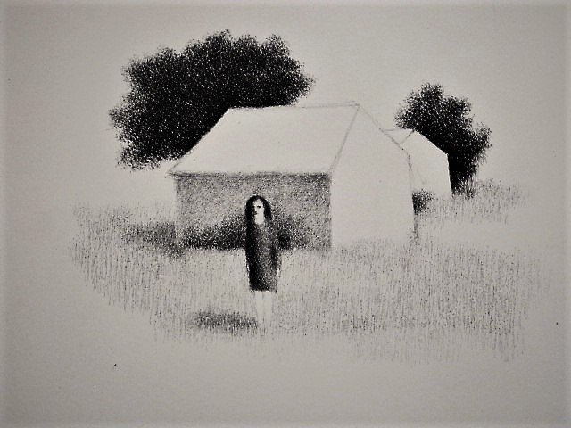 Metten Koornstra - meester van de verstilling - Vrouw in landschap - gesigneerd - jaren 60 verkocht voor € 1!