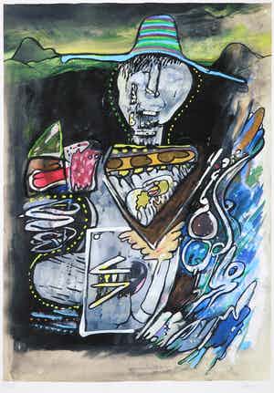 Hugo Claus - Litho, Vogelverschrikker verkocht voor € 200!