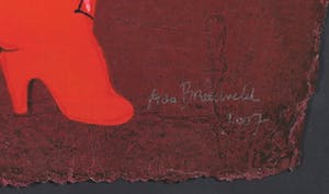 Ada Breedveld - Zeefdruk op geschept papier, Gewichtsheffer - Ingelijst kopen? Bied vanaf 50!