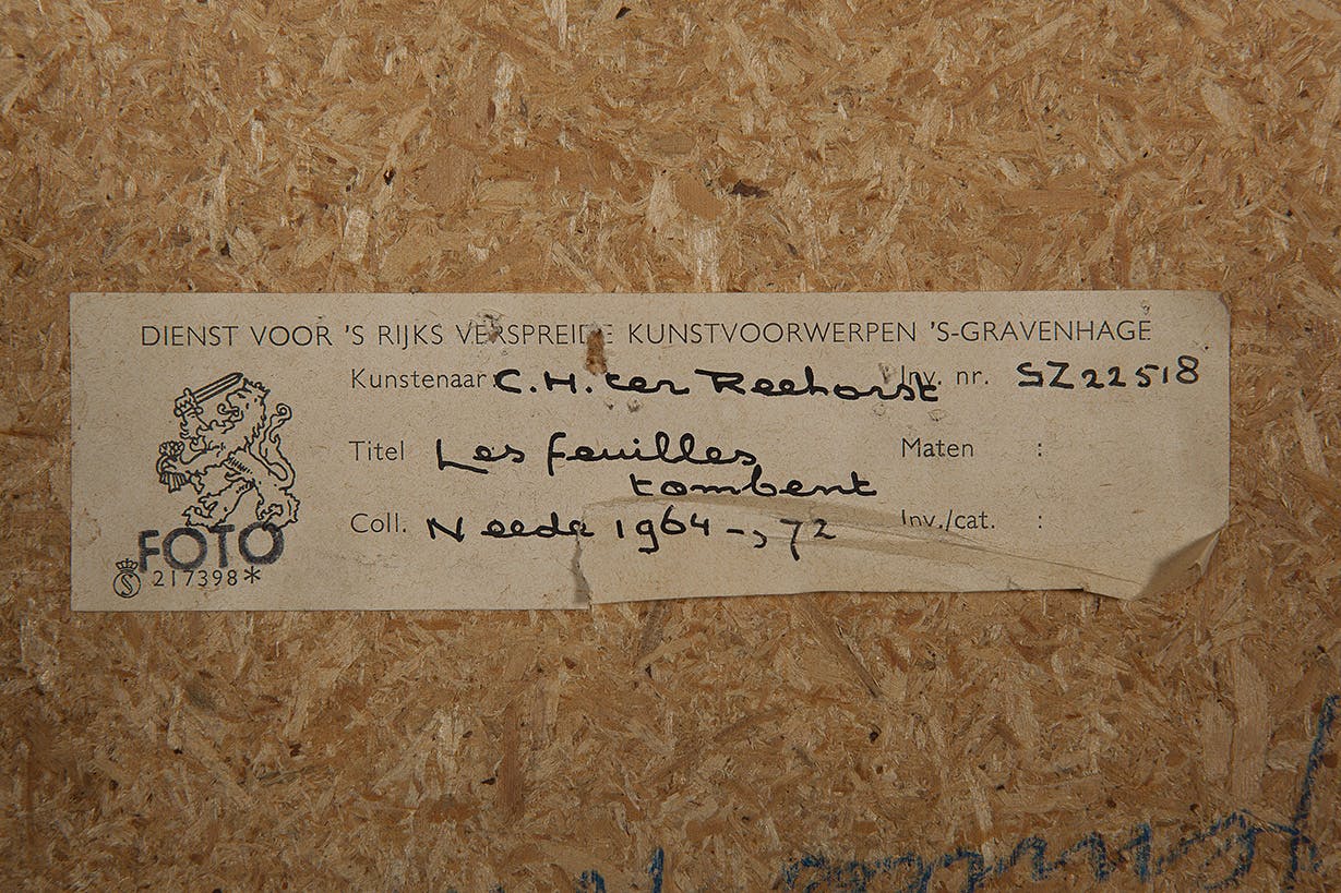John ter Reehorst - Les feuilles tombent - Industriële verf op vezelplaat - 1964 - Gesigneerd  kopen? Bied vanaf 15!