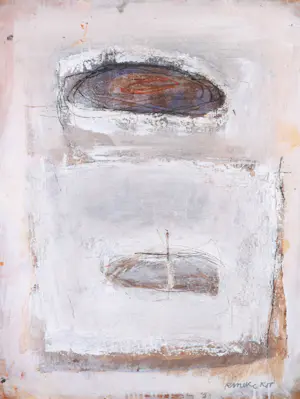 Rineke Kop - Gemengde techniek op paneel, Zonder titel - Ingelijst kopen? Bied vanaf 1!