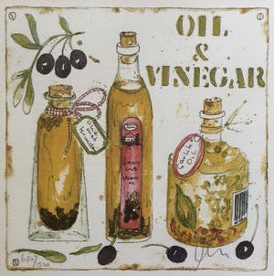 Alie Kruse-Kolk - Oil & Vinegar | zeefdruk, voor in de keuken - ingelijst kopen? Bied vanaf 22!