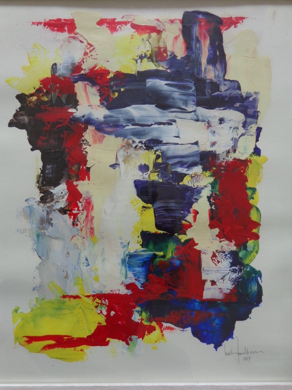 Max Appelboom - ABSTRACTIE / ORIGINEEL WERK / 65x55cm / KADER / SIG kopen? Bied vanaf 80!
