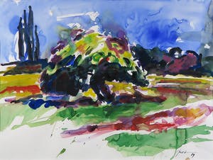 Piet Snoeren - Aquarel, Landschap I - Ingelijst kopen? Bied vanaf 1!