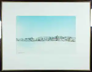 Ciano Siewert - Aquarel en pentekening, Winterlandschap - Ingelijst verkauft für € 80!