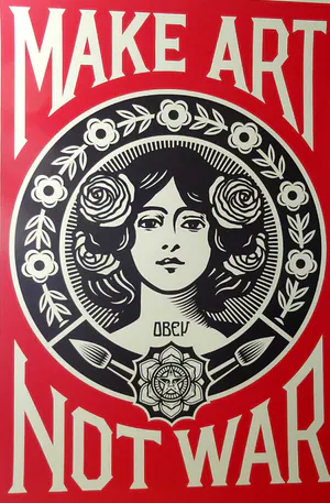 Shepard Fairey - ( Obey ) Make Art - Not War - offset - handgesigneerd kopen? Bied vanaf 109!