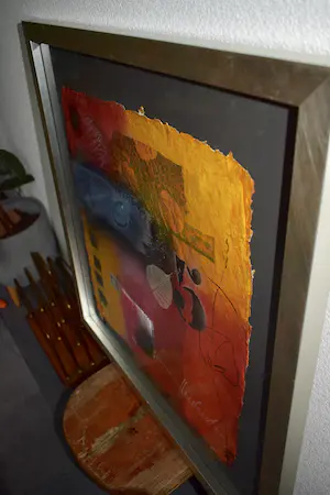 Theo Koster - Zeefdruk en collage - Nummer 5 (Zonder titel) - Ingelijst kopen? Bied vanaf 40!