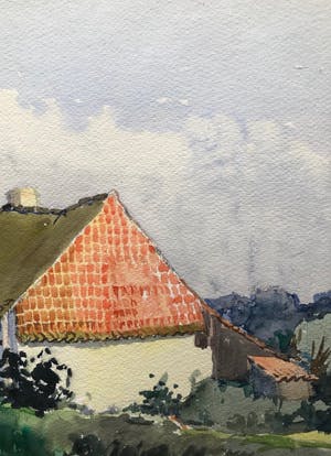 Victor Fermeuse - "Petit Rue - Jette 1936" Aquarel. kopen? Bied vanaf 35!