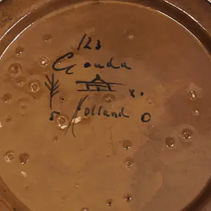 Plateelbakkerij Zuid-Holland - handbeschilderde vaas – decor 123 – kopen? Bied vanaf 45!