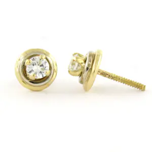 14k geel gouden solitair oorknoppen met briljant geslepen diamant tot. 0,30ct kopen? Bied vanaf 410!