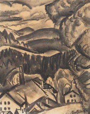 Leo Gestel - Dorpsgezicht in heuvellandschap kopen? Bied vanaf 525!