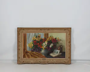 Hans Lenteman - Bloemstilleven met boek kopen? Bied vanaf 200!