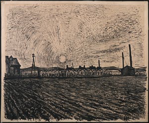 Piet Franz - Penseel en inkt, Landschap en architectonische tekening kopen? Bied vanaf 1!