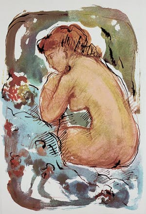 Nic Jonk - kleurenzeefdruk - 'Gebogen naakt' - 1981 kopen? Bied vanaf 129!