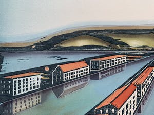 Willem de Vries - Houtsnede | 'Town-centre II' | 1999 kopen? Bied vanaf 75!