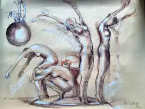 Kees Verkade - lithografie 'Etudes Nieuwspoort' verkauft für € 80!
