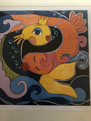 Petra Peschkes - Grafiek Petra Peschkes 1965 -Titel You + Me- Hand gesigneerd . kopen? Bied vanaf 20!