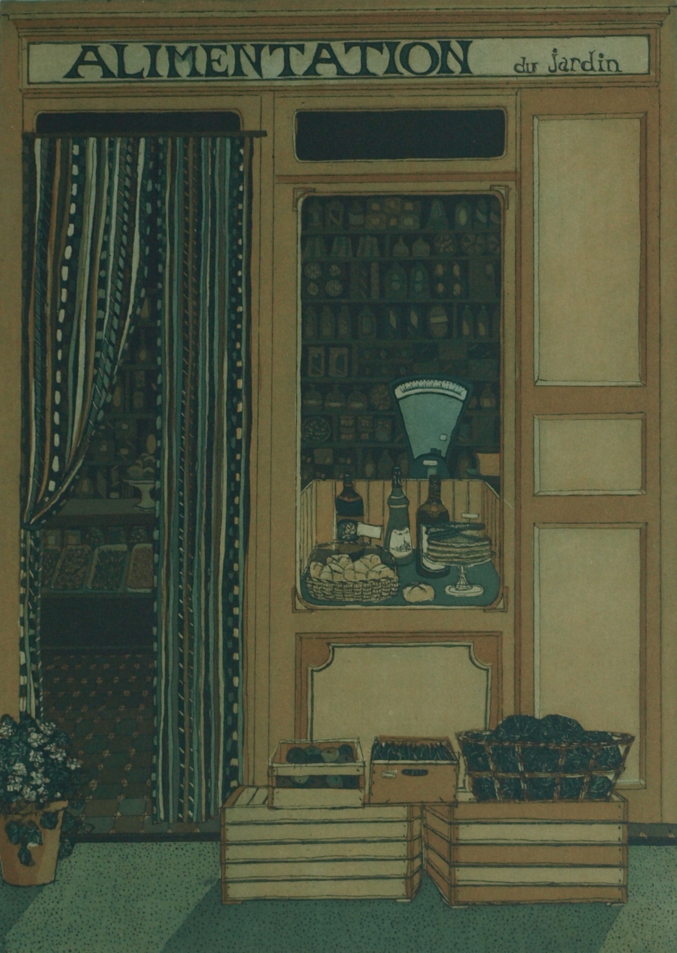 Laetitia de Haas - Kleurenets - Alimentation – gesigneerd & ingelijst - 1983 verkocht voor € 35!