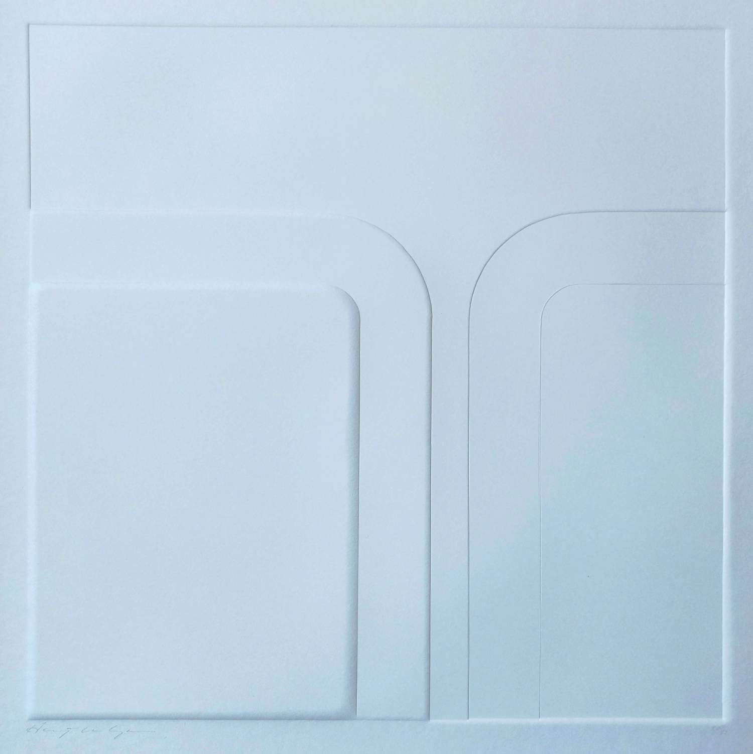 Harry van Kuyk - Geometrische compositie, reliëfdruk verkocht voor € 195!