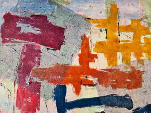 Wim Motz - 1960 - geometrisch abstracte kleurenlithografie - "Tekens" - potlood gesigneerd kopen? Bied vanaf 39!