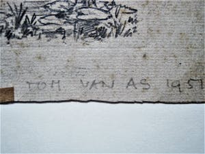 Tom van As - Realistische potloodtekening "droogdok Rotterdamse haven" gesigneerd kopen? Bied vanaf 10!