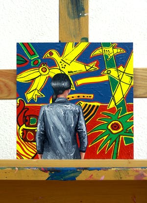 Gerard Boersma - Vol d' Oiseaux (Vrouw kijkend naar schilderij van Corneille) kopen? Bied vanaf 100!